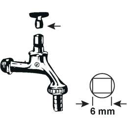 Kraansleutel vierkant 6mm Cornat