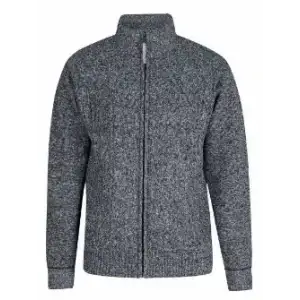 Gebreid vest Gus fleece gevoerd antraciet