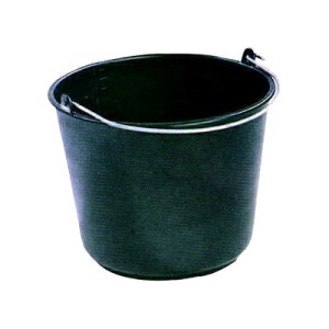 Bouwemmer kunststof zwart 12L