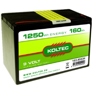 Batterij 9 Volt - 1250 Wh 160 Ah Alkaline