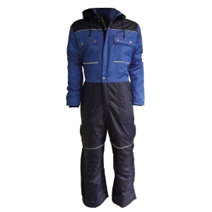 Doorwerk winteroverall marine/korenblauw