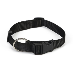 Honden halsband nylon zwart 25x 40-65 zwart