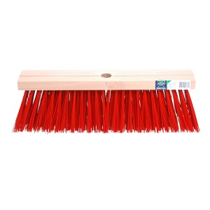 Bezem FSC kunstvezel rood 41 cm